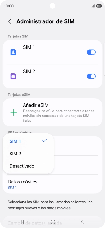 Pulsa el ajuste deseado.
