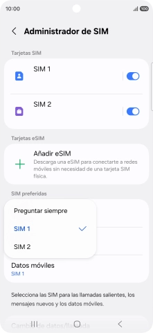 Pulsa el ajuste deseado.