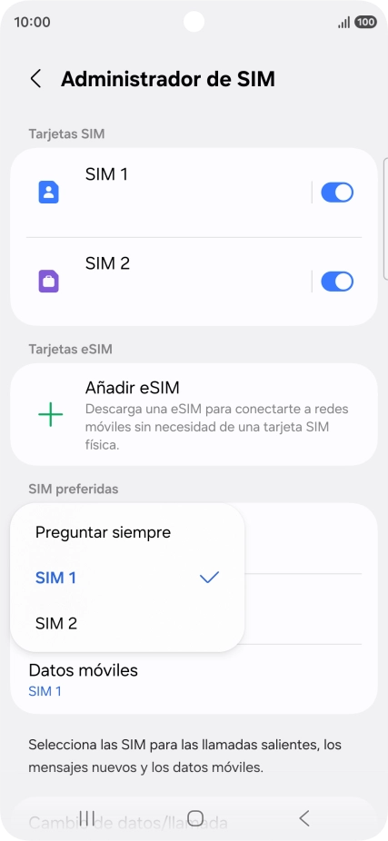 Pulsa el ajuste deseado.