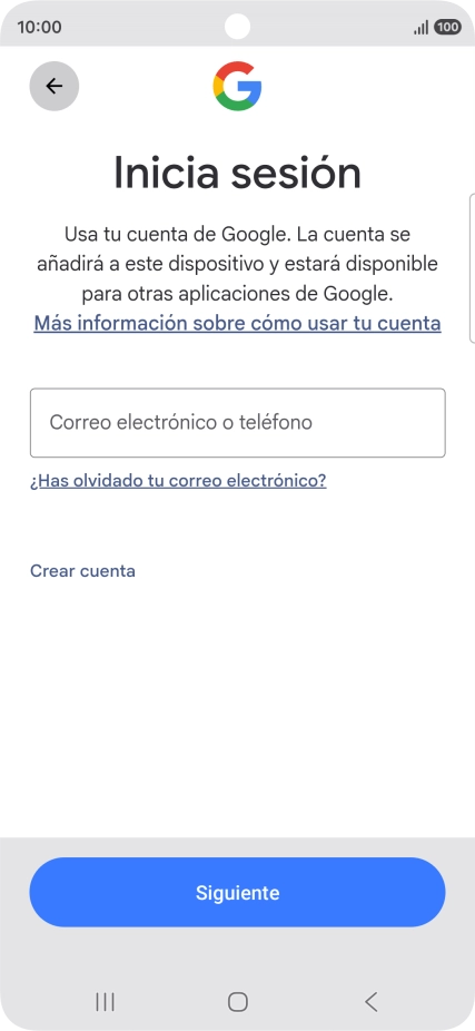 Si no tienes una cuenta de Google, pulsa Crear cuenta y sigue las indicaciones de la pantalla para ver cómo crear una cuenta nueva.