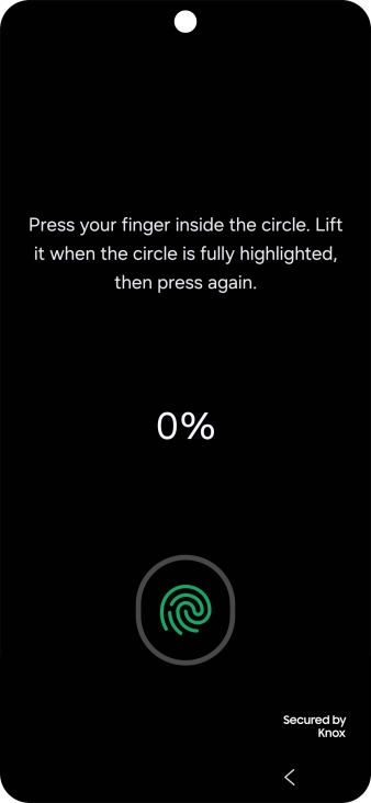 Follow the instructions on the screen to create the phone lock code using your fingerprint.