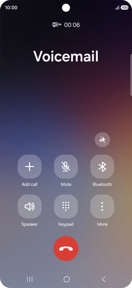 Press the end call icon.