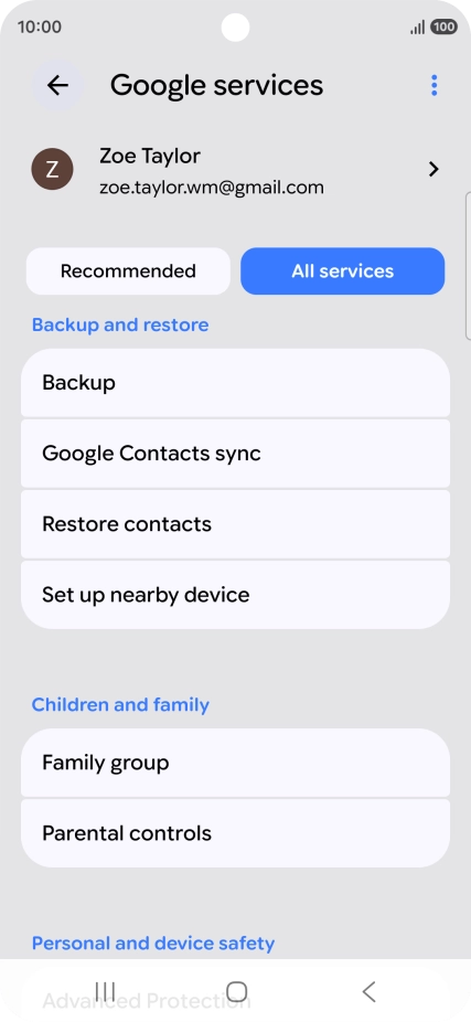 Press Backup.