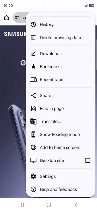 Press Settings.
