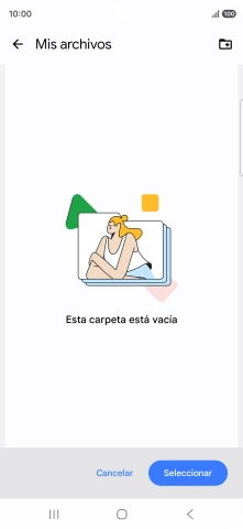 Si deseas crear una nueva carpeta, pulsa el icono de nueva carpeta y sigue las indicaciones de la pantalla para crearla.