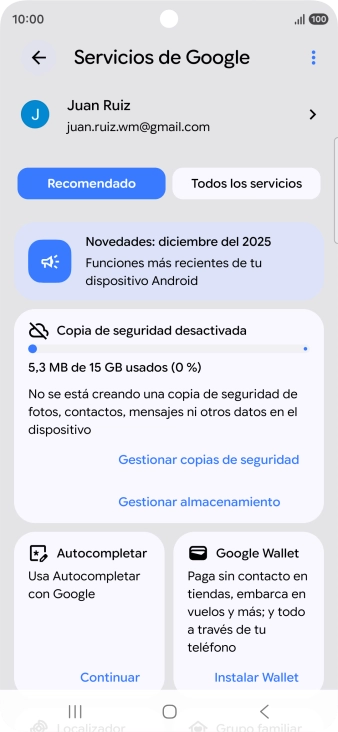 Pulsa Todos los servicios.