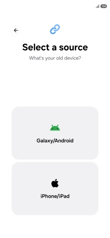 Press the required setting and follow the instructions on the screen to transfer the content from another phone.