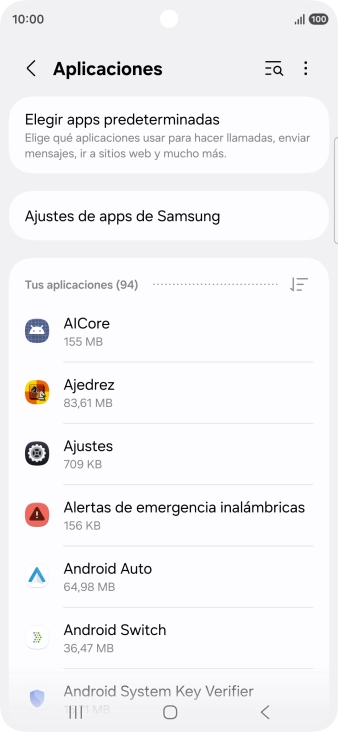 Pulsa la app deseada.