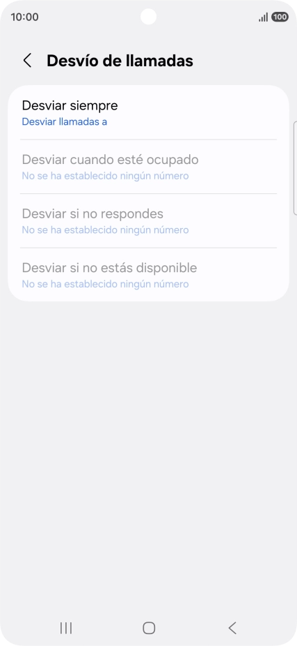 Pulsa el tipo de desvío deseado.