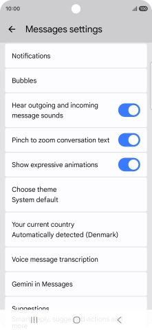 Press Gemini in Messages. Press Gemini in Messages.