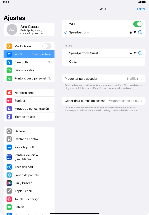 Desliza el dedo hacia arriba desde la parte inferior de la pantalla para terminar y volver a la pantalla de inicio.