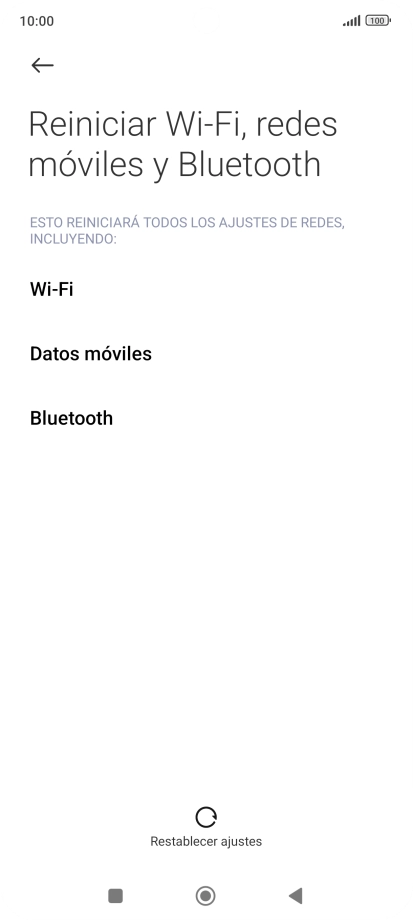 Pulsa Restablecer ajustes.
