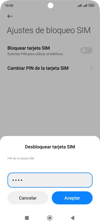 Introduce tu código PIN y pulsa Aceptar. Introduce tu código PIN y pulsa Aceptar.