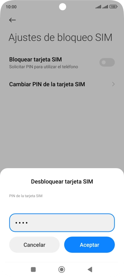 Introduce tu código PIN y pulsa Aceptar. Introduce tu código PIN y pulsa Aceptar.