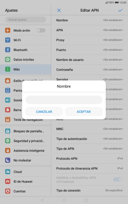 Introduce Vodafone Internet y pulsa ACEPTAR.
