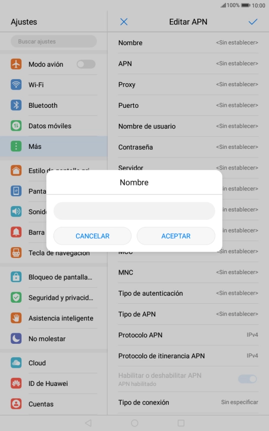 Introduce Vodafone Internet y pulsa ACEPTAR.