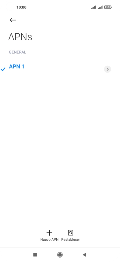 Pulsa Nuevo APN.