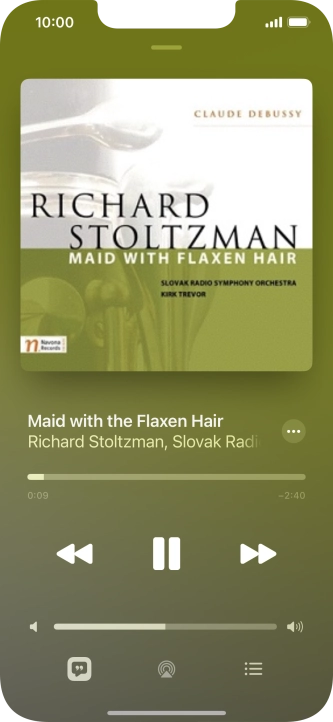 Pulsa la flecha hacia la derecha para ir al archivo de música siguiente.