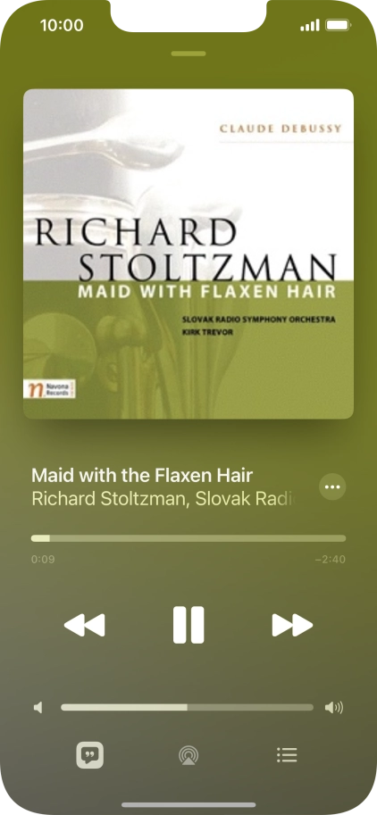 Pulsa la flecha hacia la derecha para ir al archivo de música siguiente.