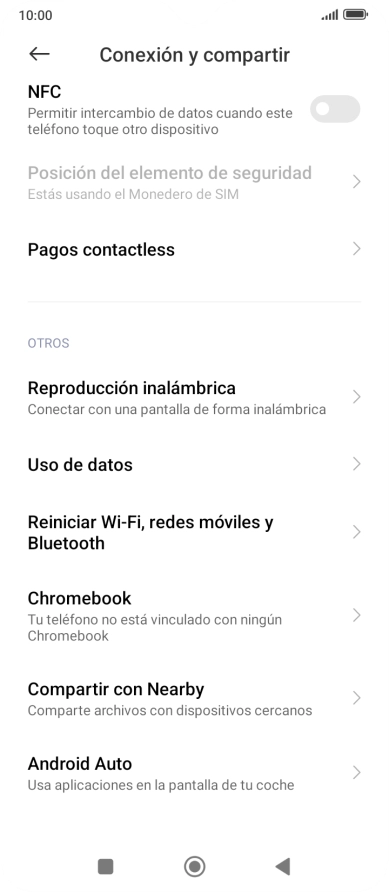Pulsa Uso de datos.
