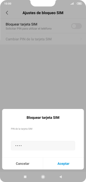 Introduce tu código PIN y pulsa Aceptar.