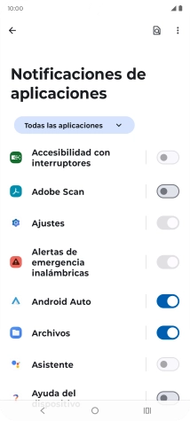 Pulsa el indicador junto a las apps deseadas para activar o desactivar la función.