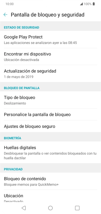 Pulsa Huellas digitales.
