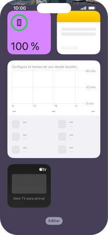 Pulsa el widget deseado hasta que aparezca un menú emergente en la pantalla.