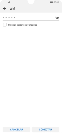 Introduce la contraseña de la red wifi y pulsa CONECTAR.