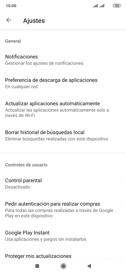 Pulsa Actualizar aplicaciones automáticamente.