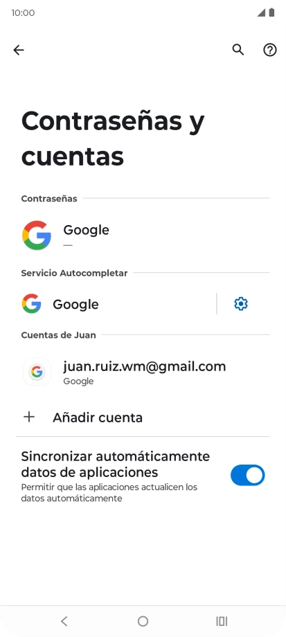 Pulsa Añadir cuenta.