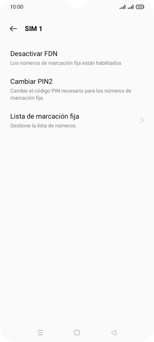Pulsa Desactivar FDN.