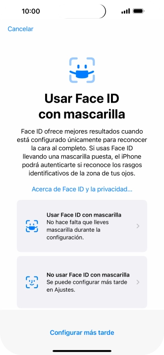 Pulsa Configurar más tarde.