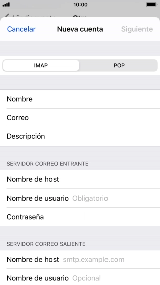 Pulsa Nombre de usuario e introduce el nombre de usuario de tu cuenta de correo electrónico.