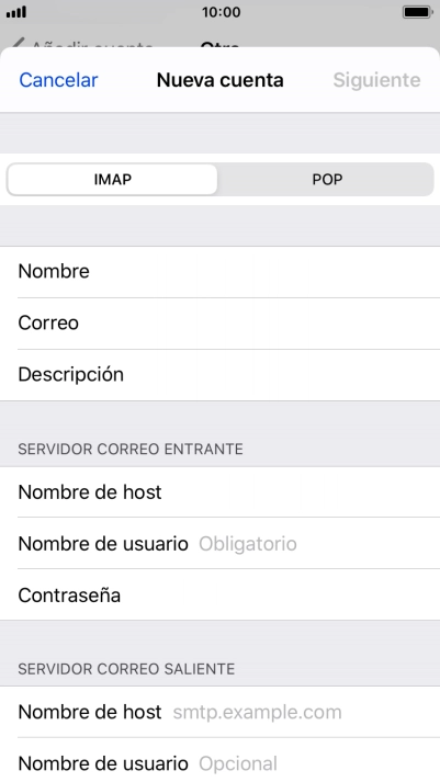 Pulsa Nombre de usuario e introduce el nombre de usuario de tu cuenta de correo electrónico.