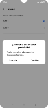 Si cambias de tarjeta SIM, pulsa Cambiar.