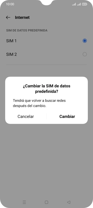 Si cambias de tarjeta SIM, pulsa Cambiar.