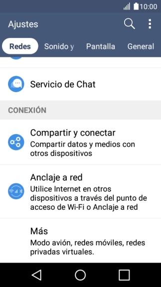 Pulsa Anclaje a red.