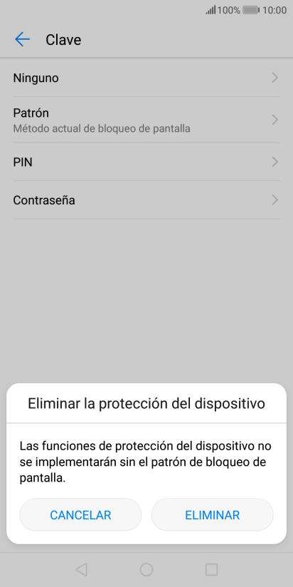 Pulsa ELIMINAR.