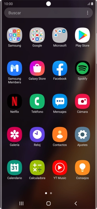 Pulsa Galería y desplázate a la carpeta deseada.