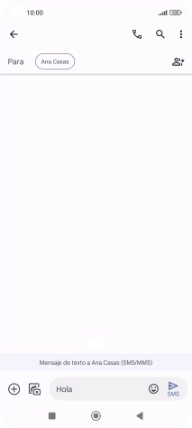 Pulsa el icono de envío cuando termines de escribir el mensaje corto.