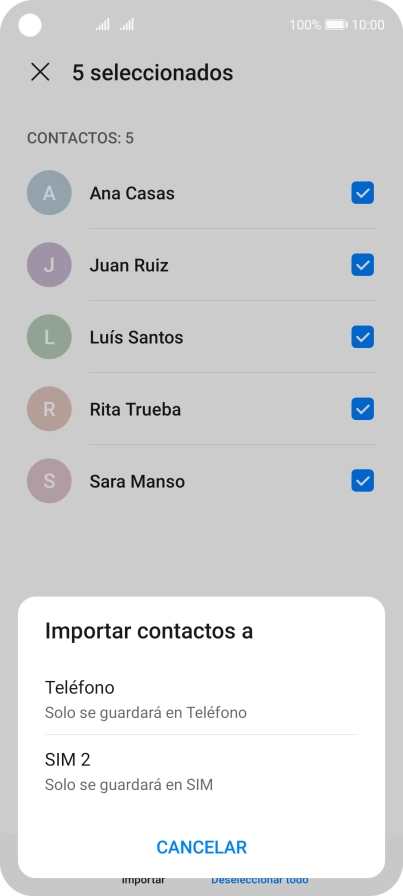 Pulsa Teléfono.