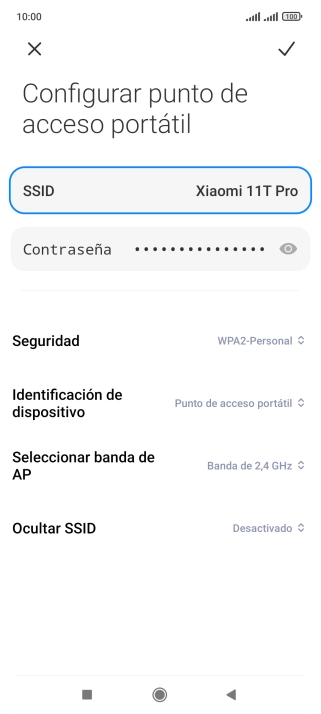 Pulsa Contraseña e introduce una contraseña.