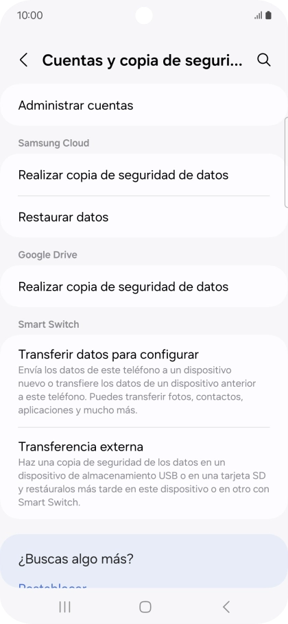 Pulsa Administrar cuentas.