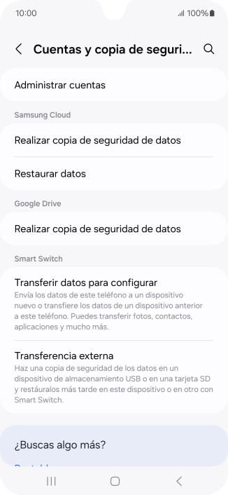 Pulsa Administrar cuentas.
