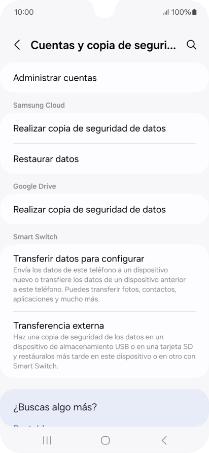 Pulsa Administrar cuentas.