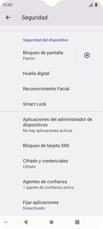 Pulsa Bloqueo de pantalla e introduce el código de seguridad extra que has creado anteriormente.