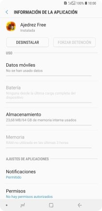 Pulsa Almacenamiento.