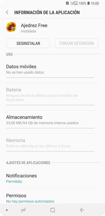 Pulsa Almacenamiento.