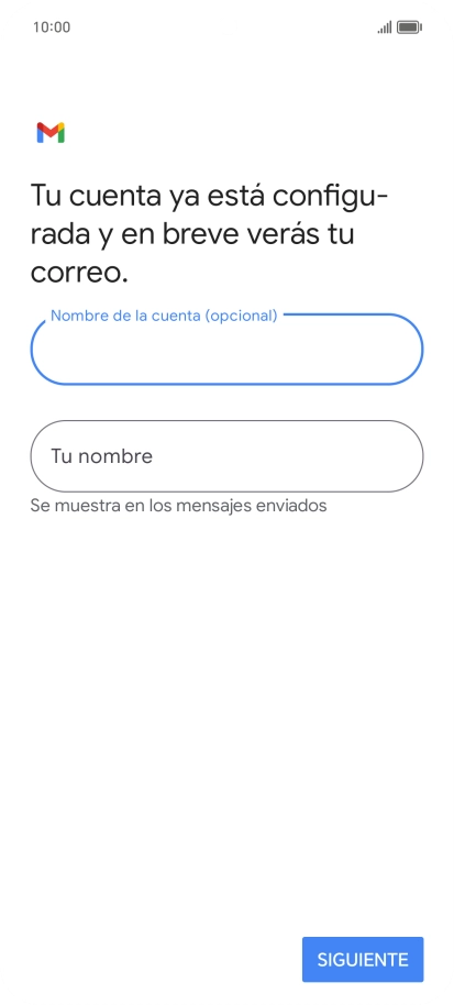 Pulsa Tu nombre e introduce el nombre del remitente.